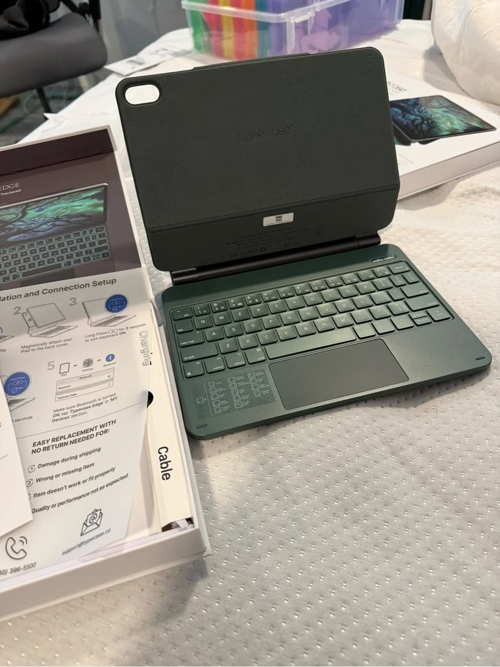 Typecase Midnight Green Keyboard Case for iPad A16 with Magnetic Floating Stand